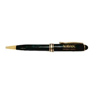 Norvasc Pharmaceutical Advertising Green Black Marble Swirl Gold Tone Ink Pen